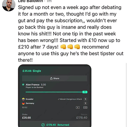 Subscriber testimonial screenshot